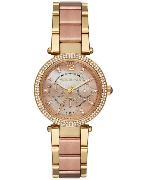 michael kors women's 33mm two-tone pav parker multifunction watch india|Michael Kors Women's Parker Chronograph Two.